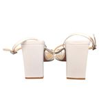 Schutz  Amaia Cream Pearl Heel Sandals Square‎ Toe Slingback Strappy Women's 9B Photo 4