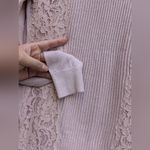 Loft Sweater Women Long Sleeve Crewneck Knit Top Pink Lace Trim Sz XS Photo 3