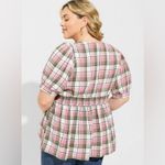Torrid Plaid Babydoll Crinkle Flannel Gauze Button Up Short Sleeve Plus Size 1X Photo 2