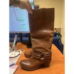 Frye Women’s 6.5B Leather Carmen Harness Tall Knee High Boots Cognac Color Photo 1