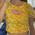 Julia by love J Floral Cropped Yellow Tee Photo 1