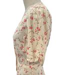 Reformation  Floral Print Button Front Mini Dress Cream Pink Size‎ 4 *Flawed Photo 8