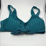 NWOT Salt + Cove TEAL Shiny Seersucker Front‎ Tie Bikini Swim Top Small Blue Size undefined Photo 1