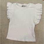 ZARA Cropped Tank Ruffle Sleeve Ribbed Photo 2