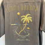 Tommy Bahama  Paradise Open Golf Shirt Gray Silk Aloha Camp Style Size M Photo 4