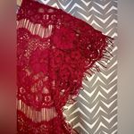 Anthropologie  | Maeve Elsa Peplum Burgundy Lace Dress,  Size L Photo 5