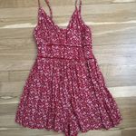 American Eagle Red  Romper Floral Photo 0