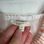 Mystree  women’s orange peach white striped embroidered lined mini summer dress S Photo 3