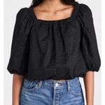 AYR  The Midsummer Top Black Women's Small Cotton Puff Half Sleeve Blouse Classic Photo 0