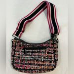Haute Shore Pink Multicolored Tweed Print Neoprene Shoulder Crossbody Purse Black Photo 2