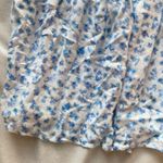 white and blue gauze floral daisy long skirt Size M Photo 2