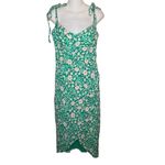 WAYF Malibu Faux Wrap Green Floral Midi Dress Size XL Photo 1