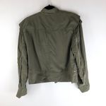 Chelsea and Walker Womens Christy Silk Cargo Jacket Oversized Pockets Green 4 Photo 1