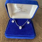 Boxed Vintage Loni Anderson CZ Necklace & Earring Set Silver Photo 2