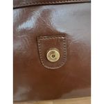 Vintage 80s Cognac Faux Leather Purse Shoulder Bag detachable double strap Brown Photo 3