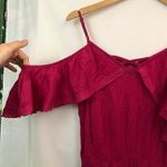 Wild Pearl NEW NWT Ruffle Dress Magenta Pink Cold Shoulder Cutout Mini Shift XS Photo 4