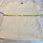 Talbots  Cream Pointelle Knit Sweater Women’s Size XL Side Ties Classic Neutral Photo 6