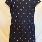 Boden USA Boden Phoebe Navy Blue Floral Cotton Sheath Dress Size 6P Photo 0