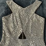 Topshop Metallic Silver Grey Leopard Animal Print Mini Dress Sz 4 Photo 3