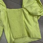 EXPRESS bustier tie sleeve neon yellow crop top Photo 5