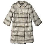 Proenza Schouler Coatigan Womens Size M Gray Striped Cotton Pockets Midi Buttons Photo 0