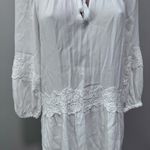 Joie  Pauletta Porcelain White Long Sleeve Dress Tie Lace Boho Bride Crochet Photo 5