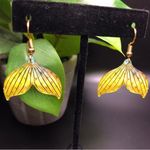 Mermaid Tail / Fish Tail Earrings Yellow Photo 1
