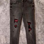 Judy Blue  Skinny Fit Buffalo Plaid patch distressed women's size 28 Photo 1