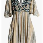 Free People Under the Sun Tunic Top Mini Dress Size Small Floral Striped Photo 11
