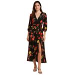 Hutch  Anthropologie Floral Long Sleeve Asymmetrical Wrap Maxi Dress Medium M EUC Photo 1