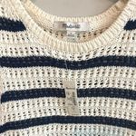 Madewell NWT Crochet-Knit Crewneck Sweater Tank In Bright Ivory Navy Size S Photo 4