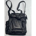 Perlina PERILINA BLACK LEATHER‎ BACKPACK  9x11x3" Photo 1