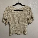 Paper Crane Cream Puff Sleeve Smocked Blouse Photo 0