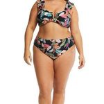 Time & Tru Nwt  printed 2pc high leg bikini bottom 2X wide strap V-wired top 1X Photo 0