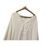 Embroidered Boho Gypsy Womens XL Cover Up Mini‎ Tunic Dress White Photo 3