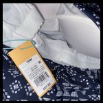 Kona Sol Shirred Tankini Swim Top Plus size 18W blue white tribal ruched sides Photo 3