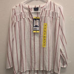Splendid 105.  White and pink Boxy 3/4 Sleeve Blouse Photo 0