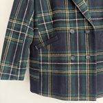 Levi's  Blazer Womens Medium Green Tartan Plaid Blackwatch Double Breasted Luxury Photo 3