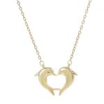 Gold Dolphin Heart Necklace Photo 1