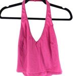 Princess Polly Womens Crop Top Halter V Neck Cotton Knit Stretch Pink 8 Photo 0