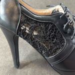 Women’s Black High Heel Lace Up Booties with Lace Detail EU40 Size 9/9.5 US NEW Black Photo 1