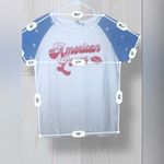 JUNK FOOD Women’s Casual Short Sleeve American Lover Graphic Tee Red Size M Photo 6