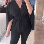 Symphony  size small black cable knit sweater cape Photo 2