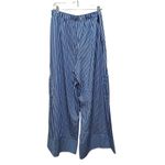 Parade Striped Poplin Pants Blue and White Women’s Size Large Casual Loungewear Photo 4