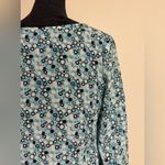 Apostrophe EUC  Vintage Blue, White, and Black Circle Patterned Blouse size 8P Photo 8