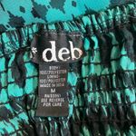 VTG Deb Y2K Dress Sz M Smocked Teal Black Handkerchief Hem Geometric Fairygrunge Blue Size M Photo 9