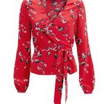 Intermix  Red Silk Blouse Photo 2