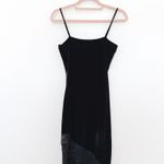 Frederick's of Hollywood VTG Frederick's Womens Dress Size S Black Velvet Beaded Lace Maxi Y2K Whimsigoth Photo 7