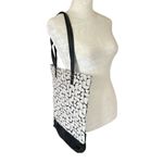 Nienkamper women's cream and black geoprint fabric and leather tote shoulder bag Photo 1