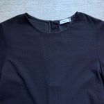 Vince 3/4 Sleeves Draped Crew Neck Fitted Crepe Black Sheath Dress Size L Photo 2